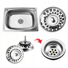 2 szt. Sitko do zlewozmywaka zlewu korek syfon srebrny automatyczny metalowy filtr odpływowy 81 mm, koszyczek kuchenny