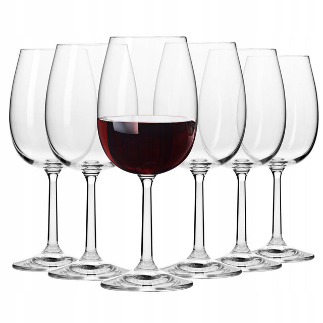 Kieliszki do wina czerwonego Pure krosno 6x 390ml aperol spritz lampki, szkło, bezbarwne, zestaw 6 sztuk, można myć w zmywarce