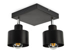 Lampa sufitowa plafon żyrandol loft edison LED oprawa metalowa czarna 2-punktowa E27 60 w do salonu i jadalni