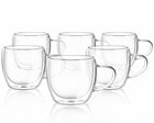6x SZKLANKI TERMICZNE DO KAWY LATTE DRINKÓW 250ml Z UCHEM ATESTOWANE do herbaty i espresso, podwójna ścianka