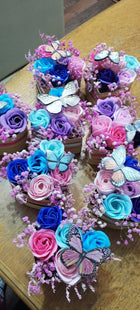 54x róże mydlane prezent kwiaty flower BOX główka sztuczna róża do kąpieli główki kwiatowe czerwony