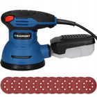 Szlifierka Mimośrodowa Oscylacyjna 125 mm Elektryczna do drewna + 12 Krążki 230 V, 300 w, odpylanie, renowacja