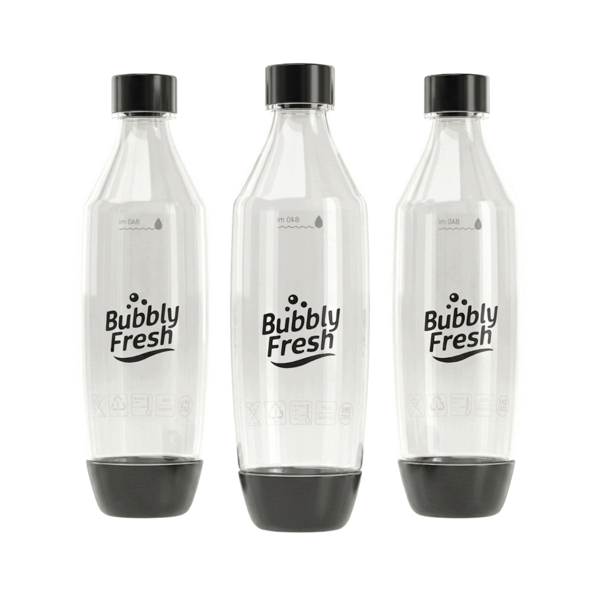 Butelki bubblyfresh do Saturatora Sodastream 3x Czarna 1l