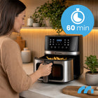 Frytkownica beztłuszczowa frytownica AIR fryer duża 7l mocna 1800W okienko srebrny/szary