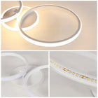 Lampa Sufitowa LED Plafon Żyrandol Okrągły 3000K 42W do Kuchni Sypialni wisząca, 3 punkty światła, biała aluminiowa
