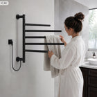 Grzejnik łazienkowy elektryczny EBERG ruchome ramiona 80W ścienny drabinka 500 mm 662 mm grzewcza czarny