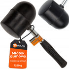 Młotek gumowy 1250g obuch 90mm trzonek metalowy do kostki i płytek Polax pobijak brukarski glazurniczy, układanie