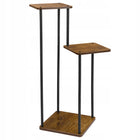 Kwietnik stojący metalowy industrialny loft rustic na 3 doniczki kwiaty stojak na rośliny, 81 cm, brązowo-czarny