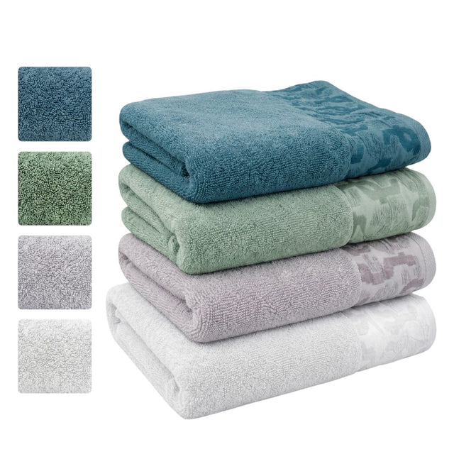 Zestaw ręczników kąpielowych dla rodziny 4x 50x90 bawełnianych 5 kolorów do łazienki, na prezent, 510-600 GSM, certyfikat oeko-tex