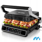 Opiekacz grill elektryczny toster do kanapek rozkładany 2500W wyświetlacz nominalna srebrny/szary