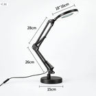Lampka LED Kosmetyczna Lupa Szkło Powiększające na Biurko do paznokci do manicure, gabinetu kosmetycznego, czarna, E27