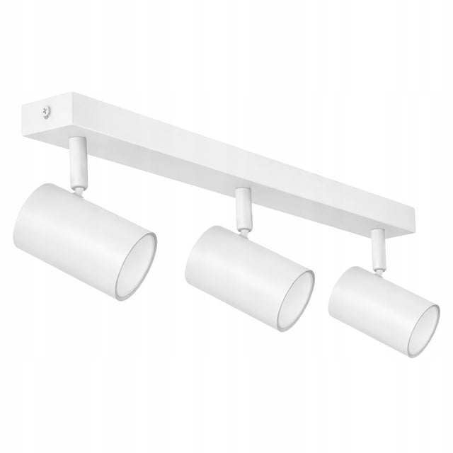 Lampa sufitowa kinkiet LED 3xGU10 biała regulowana spot oprawa kierunkowa metalowa 3-punktowa do salonu kuchni korytarza
