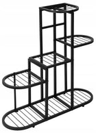 Kwietnik metalowy stojak na kwiaty rośliny stojący loftowy industrialny do doniczek, 7 miejsc, czarny, wys. 79 cm