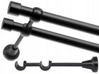 Karnisz czarny podwójny 160 cm fi 19+19 mm karnisze metalowe modern drążek okienny do firan i zasłon, styl loftowy