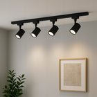 Zestaw Szynoprzewód Szyna 1m + 4x Lampa GU10 LED Oświetlenie szynowe czarny system sufitowy, spoty do salonu i kuchni