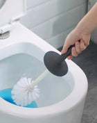 Szczotka do WC czyszczenia toalety komplet zestaw toaletowy czarny jakość wolnostojąca, zamykany pojemnik, matowe