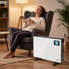 GRZEJNIK ELEKTRYCZNY KONWEKTOROWY ENERGOOSZĘDNY WI-FI 2000W PILOT TIMER LED 655 mm 370 mm grzewcza biały