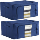 Organizer na pościel kołdrę ubrania koce torba ze stelażem zestaw 2 szt pojemnik tekstylny z pokrywą, 24 l, 40x30x20 cm