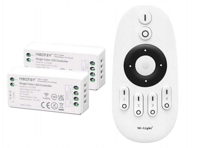 2 x sterownik Strefowy LED mono pilot 288W milight do taśm jednokolorowych, sterowanie oświetleniem