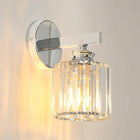 LAMPA ŚCIENNA E27 KINKIET KRYSZTAŁOWY LOFT CHROM NOWOCZESNY DO SALONU oprawa dekoracyjna metalowa srebrna 1 punkt