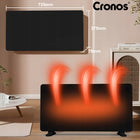 Grzejnik elektryczny 2000W konwektorowy z termostatem energooszczędny WiFi ogrzewacz pokojowy czarny 725x375 mm