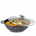 Garnek 4,0 L marmurowy Patelnia Wok brytfanna pokrywa indukcja GAZ kamille aluminiowy 28 cm do piekarnika zmywarki