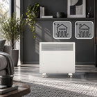 Grzejnik elektryczny energooszczędny konwektorowy VECTO 1000W 1kW+TERMOSTAT 468 mm 460 mm grzewcza biały