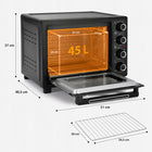 Piekarnik elektryczny 45 L 2000 w termoobieg rożen grill dehydrator 40-250C czarny