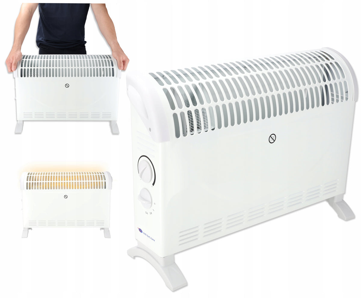 Grzejnik elektryczny NAWIEW 2000W DEDRA konwektorowy TERMOSTAT kaloryfer 580 mm 400 mm grzewcza biały