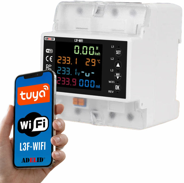 Licznik prądu 3 fazowy miernik zużycia energii na szynę DIN tuya wifi 100A sterownik instalacji elektrycznej, kontrola poboru mocy