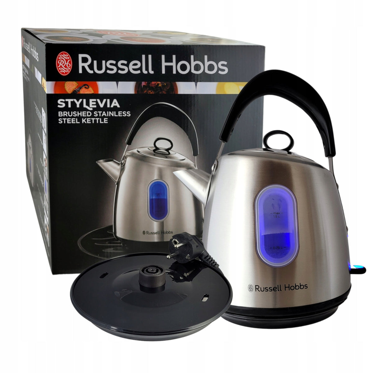 Czajnik elektryczny Russell Hobbs Stylevia 28130-70 2200W Srebrny 1.5 l 2200 w metal, tworzywo sztuczne