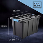 Pojemnik plastikowy duży XXL pokrywa techbox garażowa skrzynia ogrodowa 55l box do przechowywania, schowek uniwersalny