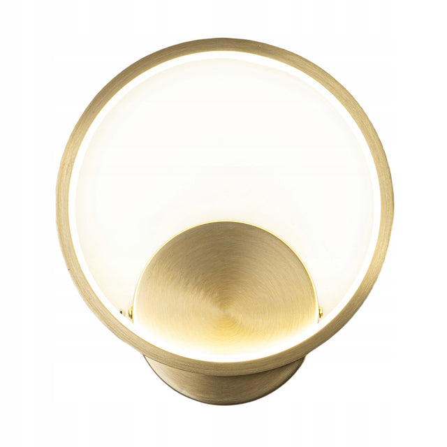 Kinkiet Lampa Ścienna Złota Nowoczesna ring Do Sypialnia LED 4000K 10W aluminiowa oprawa naścienna, zintegrowane źródło światła, głębokość 5 cm