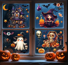 Naklejki na okno szybę HALLOWEEN Dynia Wiedźma mix wzorów 10 arkuszy H27 dekoracje na szkło, ozdoba na przyjęcie