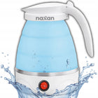 Czajnik Turystyczny Elektryczny 0,6l 600W Składany Podróżny Przenośny Naxan 0.6 l 600 w niebieski metal, tworzywo