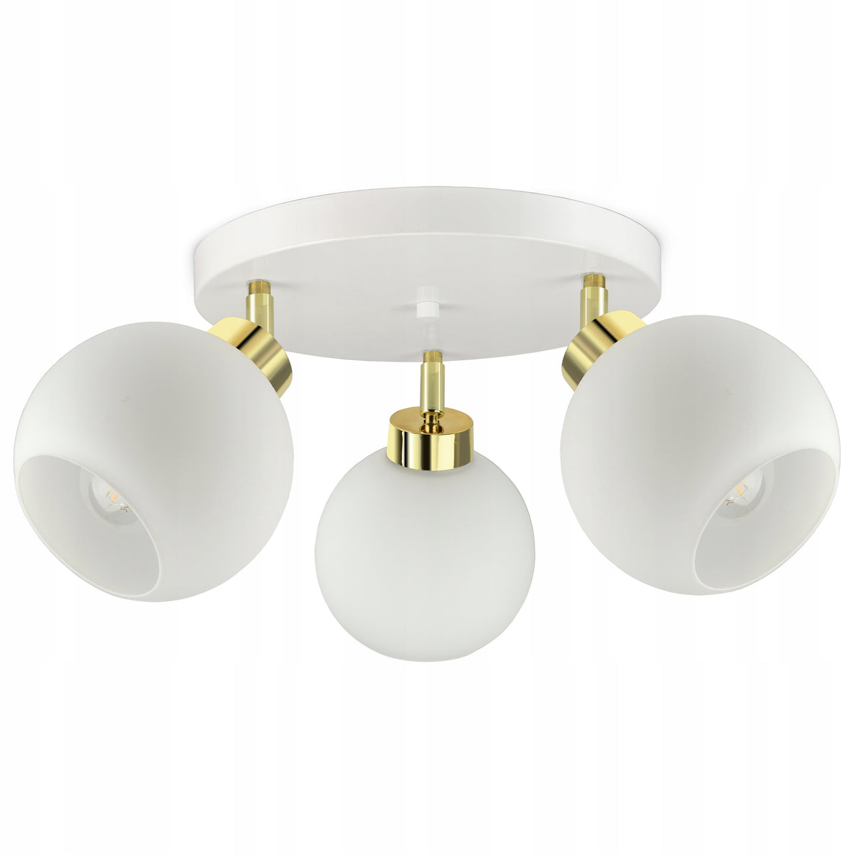 Lampa Wisząca Sufitowa Żyrandol Biała Szklane Kule White Glass EG3 LED E27 do salonu i jadalni, 3 źródła światła