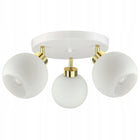Lampa Wisząca Sufitowa Żyrandol Biała Szklane Kule White Glass EG3 LED E27 do salonu i jadalni, 3 źródła światła