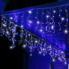 SOPLE 500 LED KURTYNA LAMPKI ZEWNĘTRZNE IP44 NIEBIESKIE + ZIMNY FLASH kurtyna świetlna 2100 cm