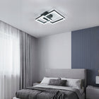 Lampa Sufitowa LED Żyrandol Czarny Kwadratowy Nowoczesny 36W 6500K oświetlenie do salonu i jadalni, 2 punkty światła