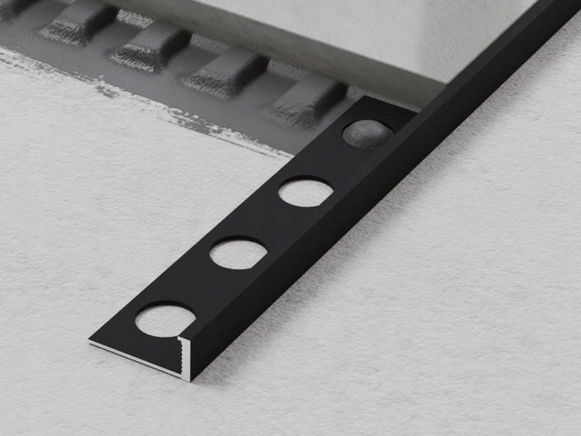 Profil aluminiowy licowy czarny MAT 12 mm x 270 cm listwa wykończeniowa do płytek, narożnik ścienny, cokół