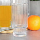 12x Szklanki RYFLOWANE do napojów wody drinków zestaw komplet szklanek 320 przezroczyste szkło, 320 ml, można myć w