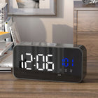 Zegar elektroniczny budzik LED nowoczesny design wysoka funkcjonalność cyfrowy alarm stołowy czarny akumulatorowy do