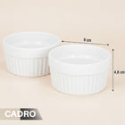 6x Kokilki naczynie do zapiekania żaroodporne okrągłe miski miseczki 200 ml porcelanowe ramekiny do sufletów, do