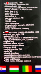 DUŻA WIERTARKA STOŁOWA MOC 3750W 100CM +IMADŁO 16MM kolumnowa do warsztatu, 230 V, uchwyt zębaty, moc około 500 W