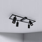Lampa Sufitowa Oprawa Halogenowa LED 4X GU10 Spot Ruchoma Kinkiet Reflektor czarna prostokątna listwa oświetleniowa 60