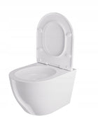 Miska Wc Wisząca Misa Podwieszana Tornado Vortex Deska Wolnoopadająca Biała bezkołnierzowa ceramika sanitarna 52x36 cm