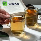 SZKLANKI DO HERBATY KAWY NAPOJÓW Z UCHEM ZESTAW 6szt SZKLANEK KOMPLET 240ml kubki szklane przezroczyste, można myć w