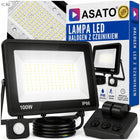 Halogen LED 100W Lampa Naświetlacz z Czujnikiem Ruchu Zmierzchu Zewnętrzny reflektor ogrodowy IP66 5000 K 6500 lm białe