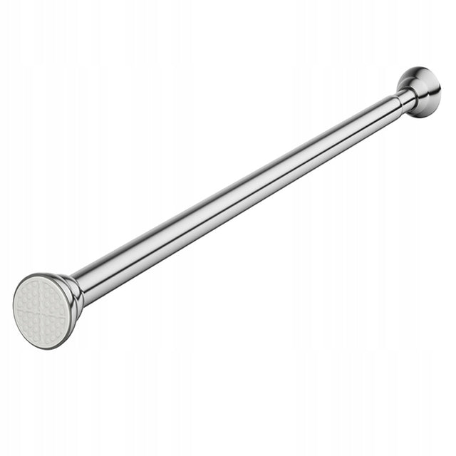 Drążek rozporowy prysznicowy do szafy zasłon regulowany 90-150cm srebrny metalowy teleskopowy karnisz łazienkowy średnica 22 mm