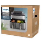 Frytkownica beztłuszczowa Airfryer Philips NA555/00 9l 2750W dwa kosze srebrny/szary